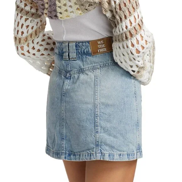 Free People Light Blue Denim Skort - Picture 5 of 16